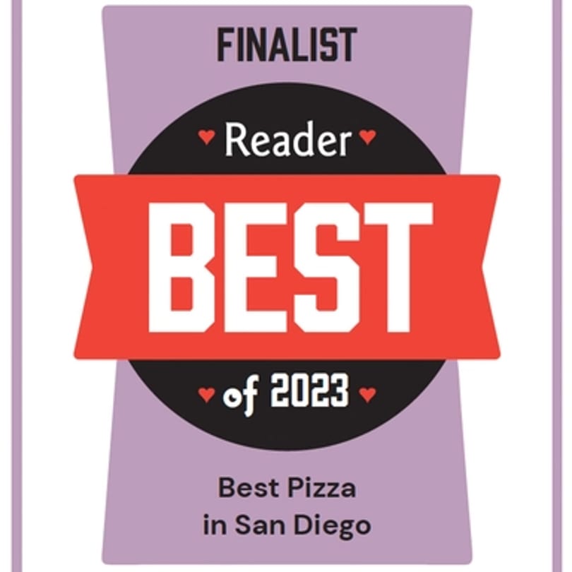 Big Oven Pizza Mobile Truck's 'Reader Best of 2023' award for 'Best Pizza in San Diego'.