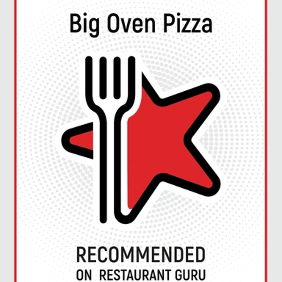 Big Oven Pizza logo with a red star and fork, recommended on Restaurant Guru.